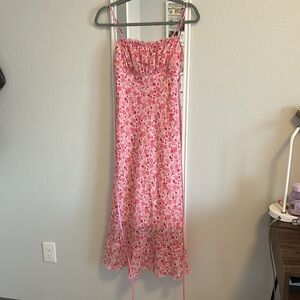 vintage floral empire waist midi dress